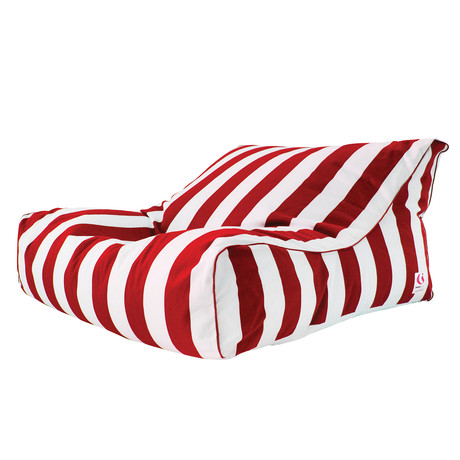 St. Tropez // Indoor + Outdoor Bean Bag // Red + White Striped