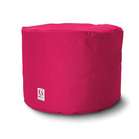 Indoor + Outdoor Round Ottoman Bean Bag // Pink