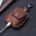 Leather Airpod Holder // Brown