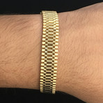 Solid 18K High Polish Watchband Style Bracelet // 11.5mm // Yellow