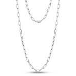 Paper Clip Necklace (White)