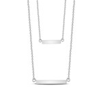 Cubic Zirconia Double Bar Necklace (Yellow)