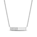 Cubic Zirconia Bar Necklace // White (18")