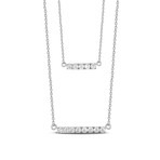 Cubic Zirconia Double Bar Necklace (Yellow)