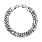 Round Curb Link Bracelet // Steel