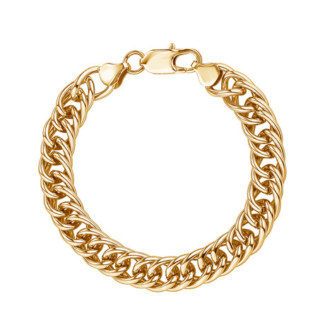 Round Curb Link Bracelet // Yellow