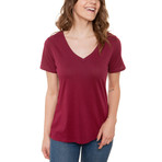 Women's Vanessa V-Neck T-Shirt // Beet Red (XS)