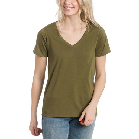 Women's Vanessa V-Neck T-Shirt // Burnt Olive (XS)