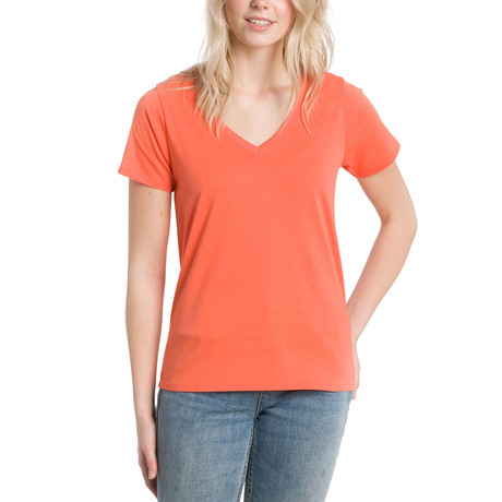 Women's Vanessa V-Neck T-Shirt // Living Coral (XS)