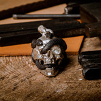 Skull with Vipers // Keyring // Silver // Limited Edition