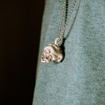 Skull with Vipers // Keyring // Silver // Polished