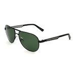 Tonino Lamborghini // Men's TL330S S03 Polarized Sunglasses // Black + Green