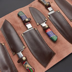 Chef Knives // Set of 6 Pieces // Stainless Steel Bolster + PakkaWood