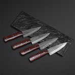 Steak Knives // Set of 4 // Red Wood Sheet