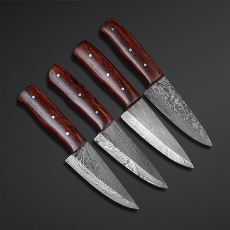 Steak Knives // Set of 4 // Red Wood Sheet