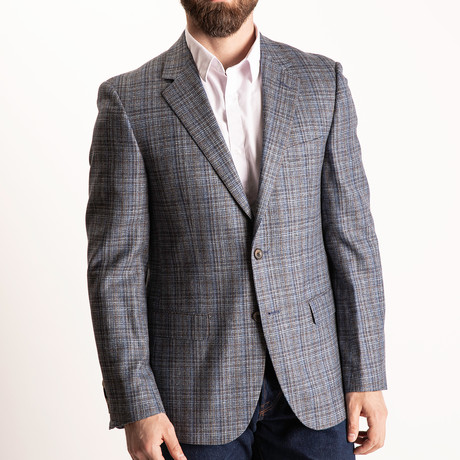 Zito 1/2 Canvas + Fully Lined Sport Coat // Blue + Black (US: 36S)