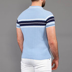Paul Striped Polo Shirt // Blue (S)