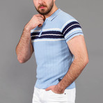 Paul Striped Polo Shirt // Blue (S)