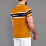 Walker Striped Polo Shirt // Mustard (S)