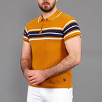 Walker Striped Polo Shirt // Mustard (S)