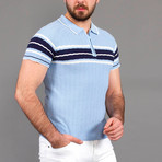 Paul Striped Polo Shirt // Blue (S)