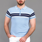 Paul Striped Polo Shirt // Blue (S)