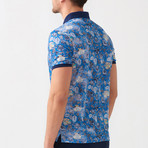 Dyson Flower Pattern Polo Shirt // Sax (L)
