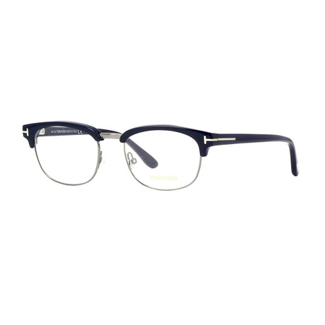 Unisex Oval Eyeglasses // Blue + Silver