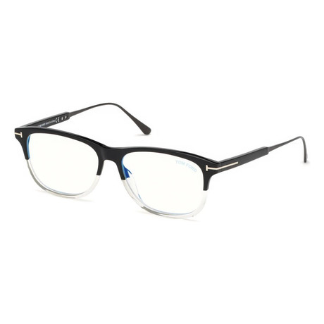 Unisex Rectangular Eyeglasses V1 // Black + Clear