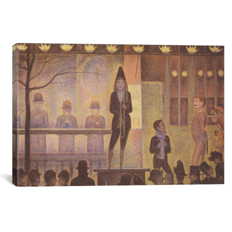 Circus Sideshow (Parade de Cirque) 1887-1888 // Georges Seurat (40"W x 26"H x 1.5"D)