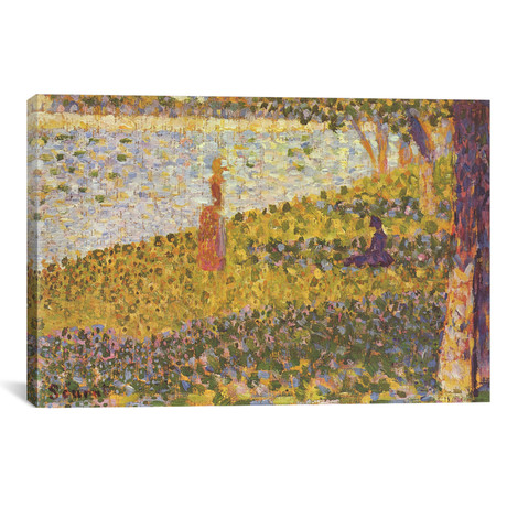 Women on the River Bank (Femmes au bord de l'eau) 1886 // Georges Seurat (40"W x 26"H x 1.5"D)