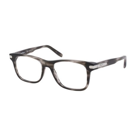 Ferragamo // Men's Optical Frames // Striped Gray