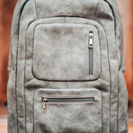 Luxury Travel Bag // Tumbled Leather // Gray