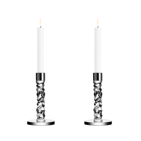 Carat Candlestick // Silver // Set of 2 (Small)
