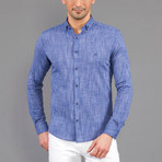 Marco Linen Button Up Shirt // Dark Blue (XL)