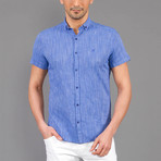 Harry Linen Button Up Shirt // Blue (M)