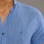 Kurt Linen Button Up Shirt // Blue (L)