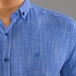 Harry Linen Button Up Shirt // Blue (2XL)