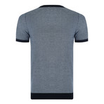 Stevie 0 Neck Knitwear T-Shirt // Navy (L)