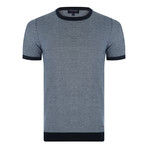Stevie 0 Neck Knitwear T-Shirt // Navy (XS)
