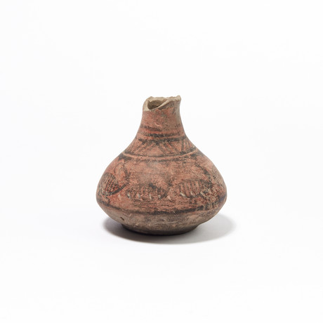 Indus Valley painted ceramic bottle // c 2500-1800 BC