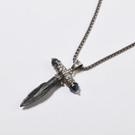 Ancient Greek Arrowhead // Silver and Sapphire Pendant