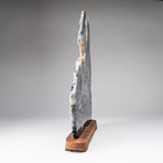 Banded Agate Freeform Slice + Wooden Stand