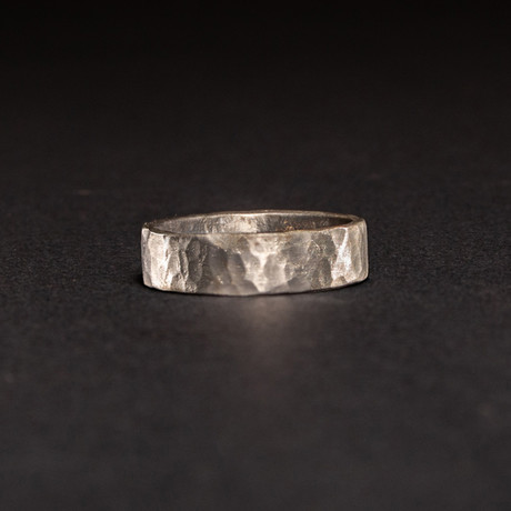 Shotgun Barrel Ring // Iver Johnson Barrel // Hammered Metal Finish (Size 8)