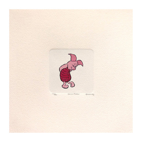 Piglet Hand Painted Cartoon Etching (Unframed)