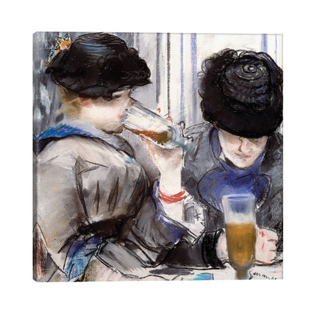 Women Drinking Beer, 1878 // Edouard Manet (26"W x 26"H x 1.5"D)