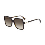 Women's Square Sunglasses // Havana + Brown Gradient