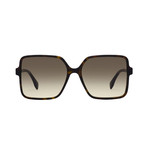 Women's Square Sunglasses // Havana + Brown Gradient