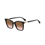 Women's Sunglasses // Black + Brown + Pink Gradient