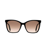 Women's Sunglasses // Black + Brown + Pink Gradient